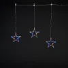 Guirlande lumineuse LED intérieure multicolore câble transparent 1,6 m décor étoile