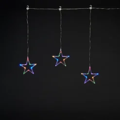 Guirlande lumineuse LED intérieure multicolore câble transparent 1,6 m décor étoile