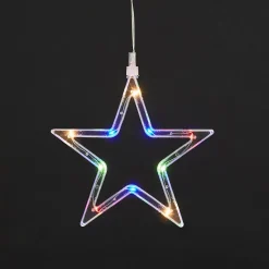 Guirlande lumineuse LED intérieure multicolore câble transparent 1,6 m décor étoile