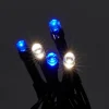 Guirlande lumineuse LED intérieure blanc froid/bleu câble vert 8 fonctions 11 m
