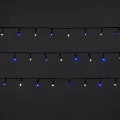 Guirlande lumineuse LED intérieure blanc froid/bleu câble vert 8 fonctions 11 m