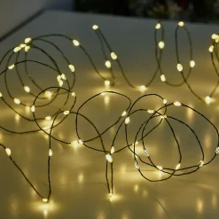 Guirlande lumineuse LED intérieure blanc froid et blanc chaud câble vert 12 fonctions 26,42 m