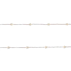 Guirlande lumineuse LED intérieure blanc chaud câble cuivre 1,82 m décor étoile