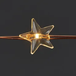 Guirlande lumineuse LED intérieure blanc chaud câble cuivre 1,82 m décor étoile