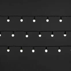 Guirlande lumineuse LED intérieure et extérieure blanc froid câble vert 8 fonctions 25,12 m décor boule