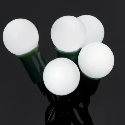 Guirlande lumineuse LED intérieure et extérieure blanc froid câble vert 8 fonctions 25,12 m décor boule