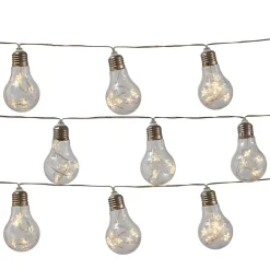 Guirlande lumineuse LED intérieure blanc chaud câble transparent 1,65 m décor ampoule