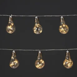 Guirlande lumineuse LED intérieure blanc chaud câble transparent 1,65 m décor ampoule