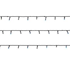 Guirlande lumineuse LED intérieure blanc froid/bleu câble vert 8 fonctions 20 m