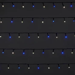 Guirlande lumineuse LED intérieure blanc froid/bleu câble vert 8 fonctions 36 m