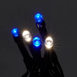 Guirlande lumineuse LED intérieure blanc froid/bleu câble vert 8 fonctions 36 m