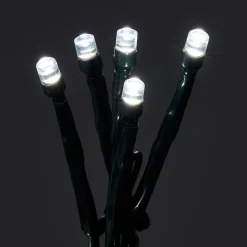 Guirlande lumineuse LED intérieure et extérieure blanc froid câble vert 8 fonctions 25 m