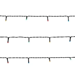 Guirlande lumineuse LED intérieure et extérieure multicolore câble vert 8 fonctions 24,2 m