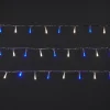 Guirlande lumineuse LED intérieure blanc froid/bleu câble transparent 8 fonctions 20 m