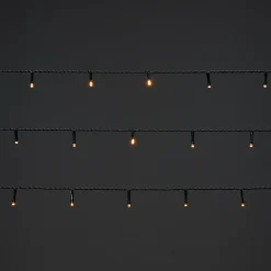 Guirlande lumineuse LED intérieure et extérieure blanc chaud câble vert 8 fonctions 24,2 m