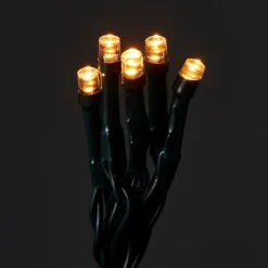 Guirlande lumineuse LED intérieure et extérieure blanc chaud câble vert 8 fonctions 24,2 m