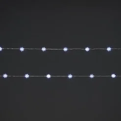 Guirlande lumineuse LED intérieure blanc froid câble argenté 1,8 m décor flocon