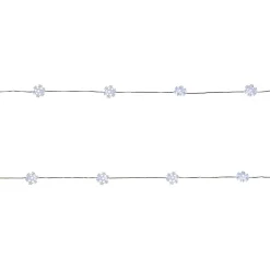 Guirlande lumineuse LED intérieure blanc froid câble argenté 1,8 m décor flocon