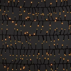 Guirlande lumineuse LED intérieure et extérieure blanc chaud câble vert 8 fonctions 37,5 m