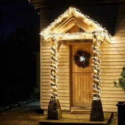 Guirlande lumineuse LED intérieure et extérieure blanc chaud câble vert 8 fonctions 37,5 m