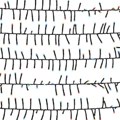 Guirlande lumineuse LED intérieure et extérieure multicolore câble vert 8 fonctions 37,5 m