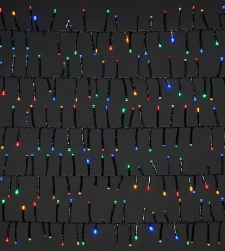 Guirlande lumineuse LED intérieure et extérieure multicolore câble vert 8 fonctions 37,5 m