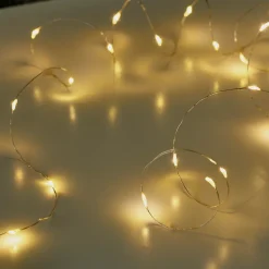 Guirlande lumineuse LED intérieure blanc chaud câble argenté 1,8 m