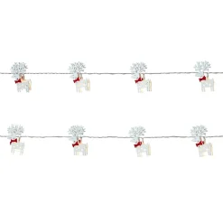 Guirlande lumineuse LED intérieure blanc chaud câble transparent 1,65 m décor renne en bois