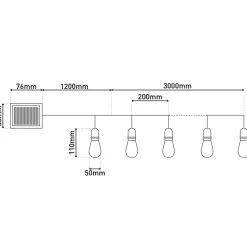 Guirlande lumineuse LED solaire Ampoule extérieur plastique claire transparente avec LED intégrée