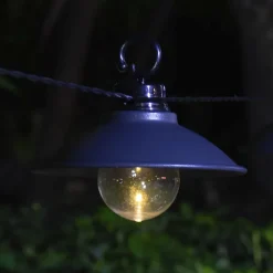 Guirlande lumineuse LED solaire 10 lumières IP44 blanc chaud L.7,05m gris foncé