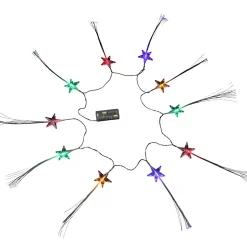 Guirlande Lumineuse LED Étoiles Fibre Optique 10 LED Multicolores