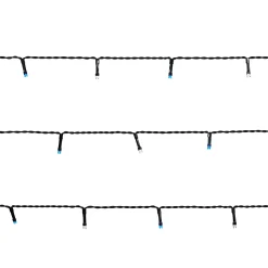 Guirlande lumineuse LEDs blanches et bleues - intérieure et extérieure - câble vert 8 fonctions 24,2 m