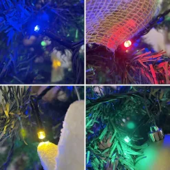 Guirlande Lumineuse 66m Câble Transparent 600 Leds Multicolore