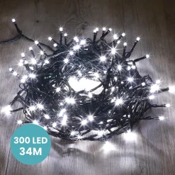 Guirlande Lumineuse 34m Câble Noir 300 Leds Blanc froid