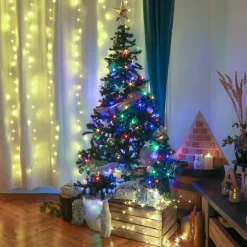 Guirlande Lumineuse 34m Câble Noir 300 Leds Multicolore