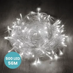 Guirlande Lumineuse 56m Câble Transparent 500 Leds Blanc froid
