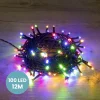 Guirlande Lumineuse 12m Câble Noir 100 Leds Multicolore