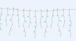 Guirlande lumineuse rideau connectée 100 LED multicolores intérieur et extérieur L.190 cm - 8,4W RGB câble transparent IP44