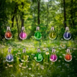 Guirlande lumineuse solaire pour l'extérieur avec 10 LED 'LINDA', longueur 370 cm, 10 boules D : 6 cm, changement de couleur RGB