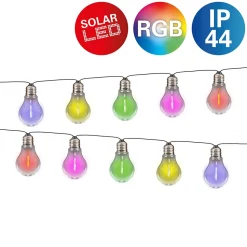 Guirlande lumineuse solaire pour l'extérieur avec 10 LED 'LINDA', longueur 370 cm, 10 boules D : 6 cm, changement de couleur RGB