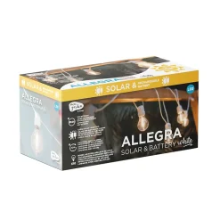 Guirlande lumineuse solaire d'extérieur rechargeable Allegra câble blanc IP44 35lm 3W 8m Newgarden