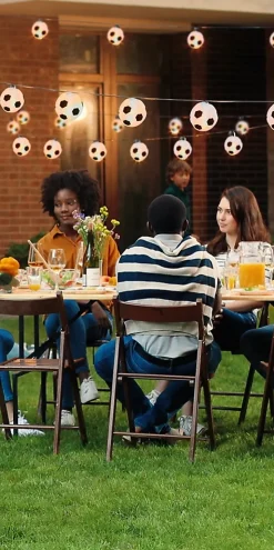 Guirlande lumineuse solaire LED Textile-20 Football extérieur métal plastique textile noir LED intégrées