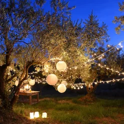 Guirlande lumineuse solaire 8 modes YOGY SOLAR WARM 400 Jaune Plastique 3.90M