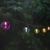 Guirlande lumineuse solaire 20 ampoules rondes couleur