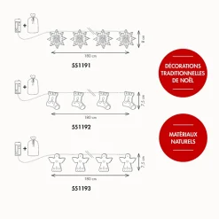Guirlande lumineuse tradition bottes de noël - Chromex