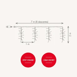 Guirlande pampille L7m - effet volume - Chromex