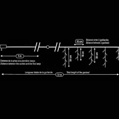 Guirlande Rideau stalactite 180LED IP44 3M avec timer - BLEU - SILAMP