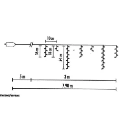 Guirlande Rideau stalactite 180LED IP44 3M avec timer - Blanc Froid - SILAMP