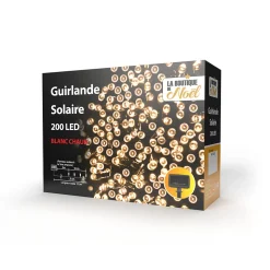Guirlande solaire à LED multifonction 12.9 mètres Noir