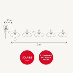 Guirlande solaire abats-jour Aruba - Chromex
